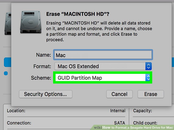 how to format seagate external hard drive to exfat on mac